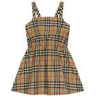 Girls Beige Checked Dress, 1, hi-res