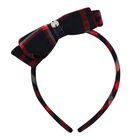 Girls Navy Blue & Red Tartan Headband, 1, hi-res
