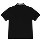 Boys Black Logo Polo Shirt, 1, hi-res