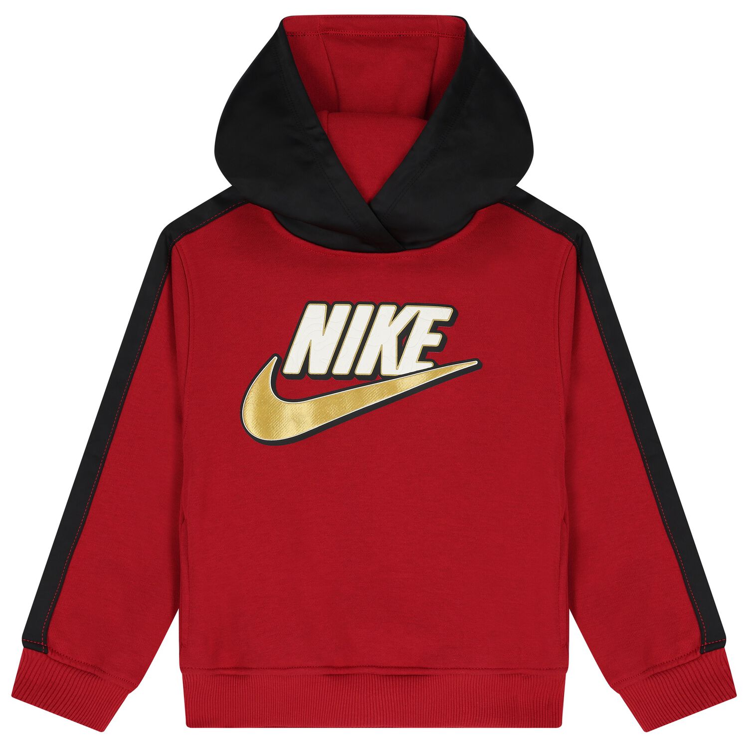 Boys Red & Black Logo Hooded Top, 1, hi-res