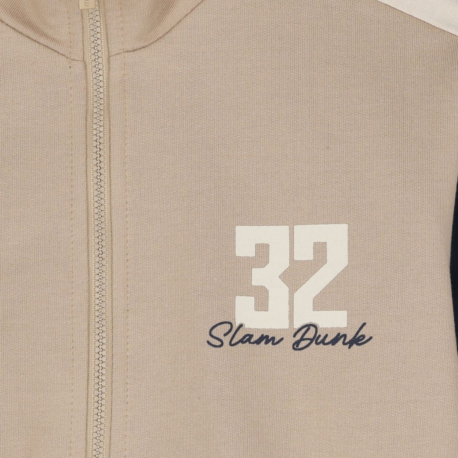 Boys Beige & Navy Blue Tracksuit Set ( 3 Piece ), 2, hi-res