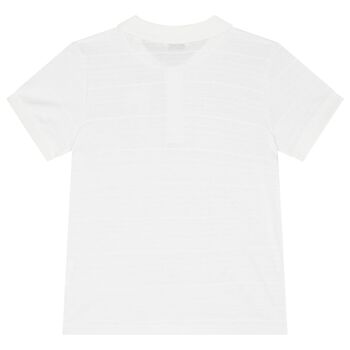 Boys White Logo Polo Shirt