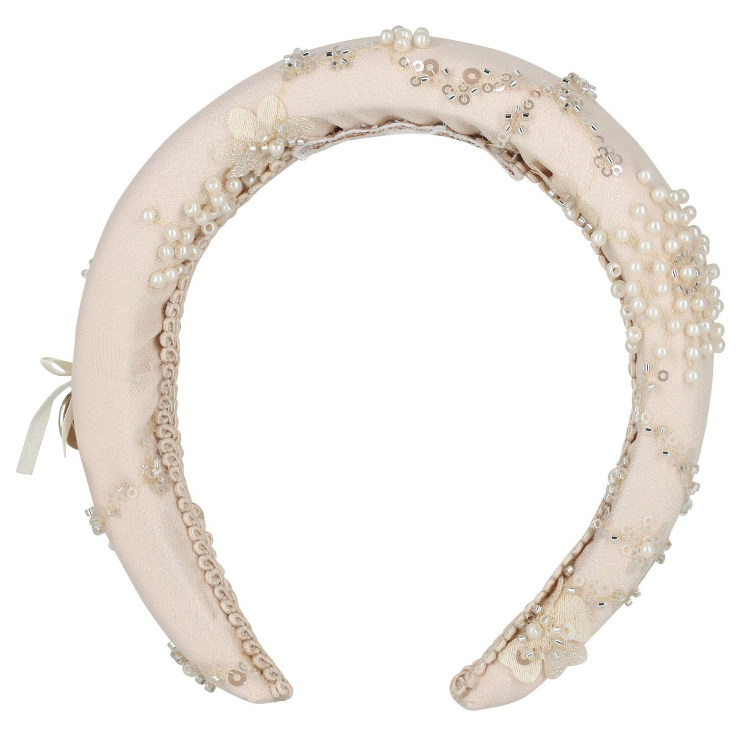 Girls Pink Sequin Flower Headband, 2, hi-res