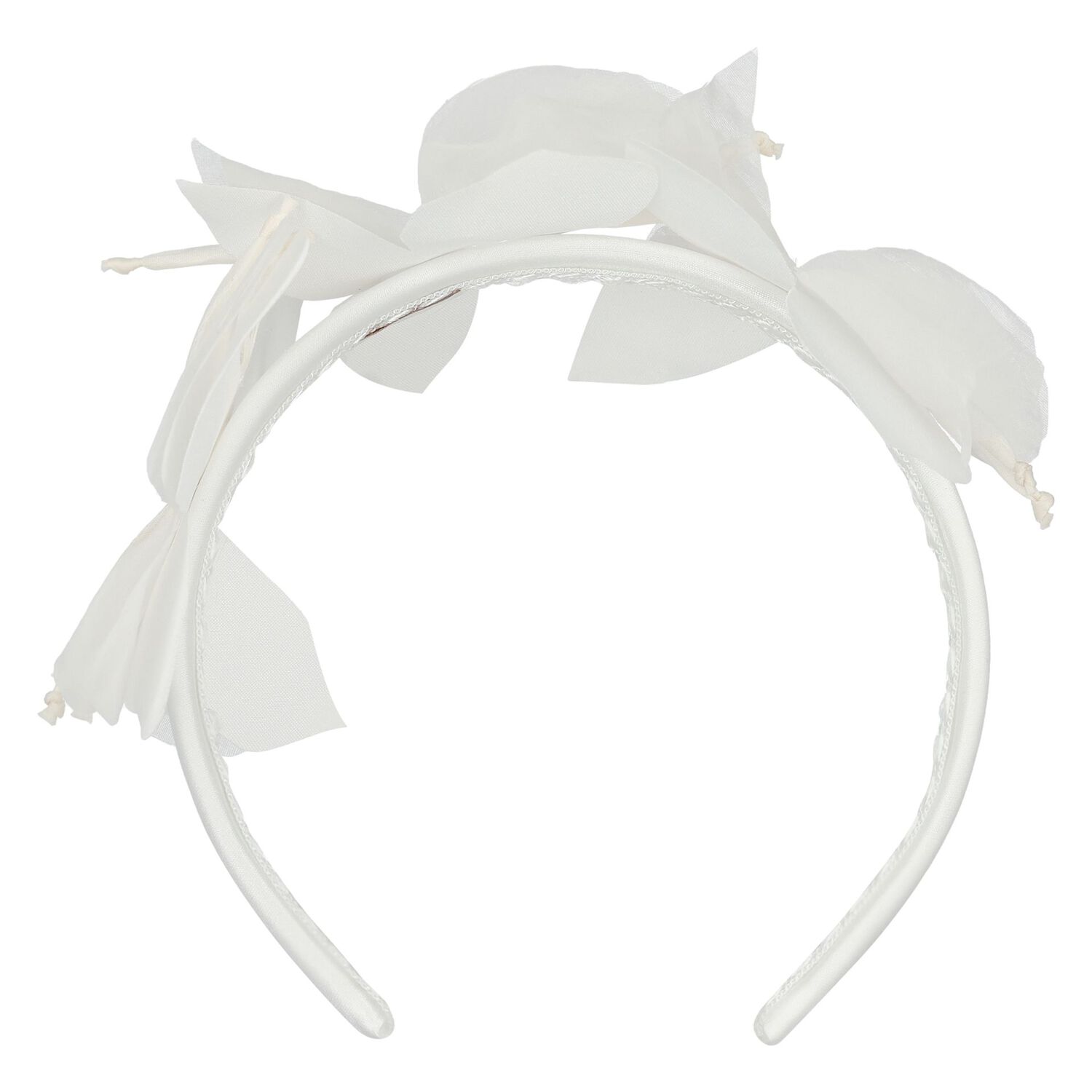 Girls White Flower Headband, 1, hi-res image number null