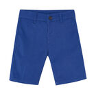 Boys Blue Twill Shorts, 2, hi-res