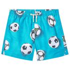 Boys Blue Football Swim Shorts, 2, hi-res