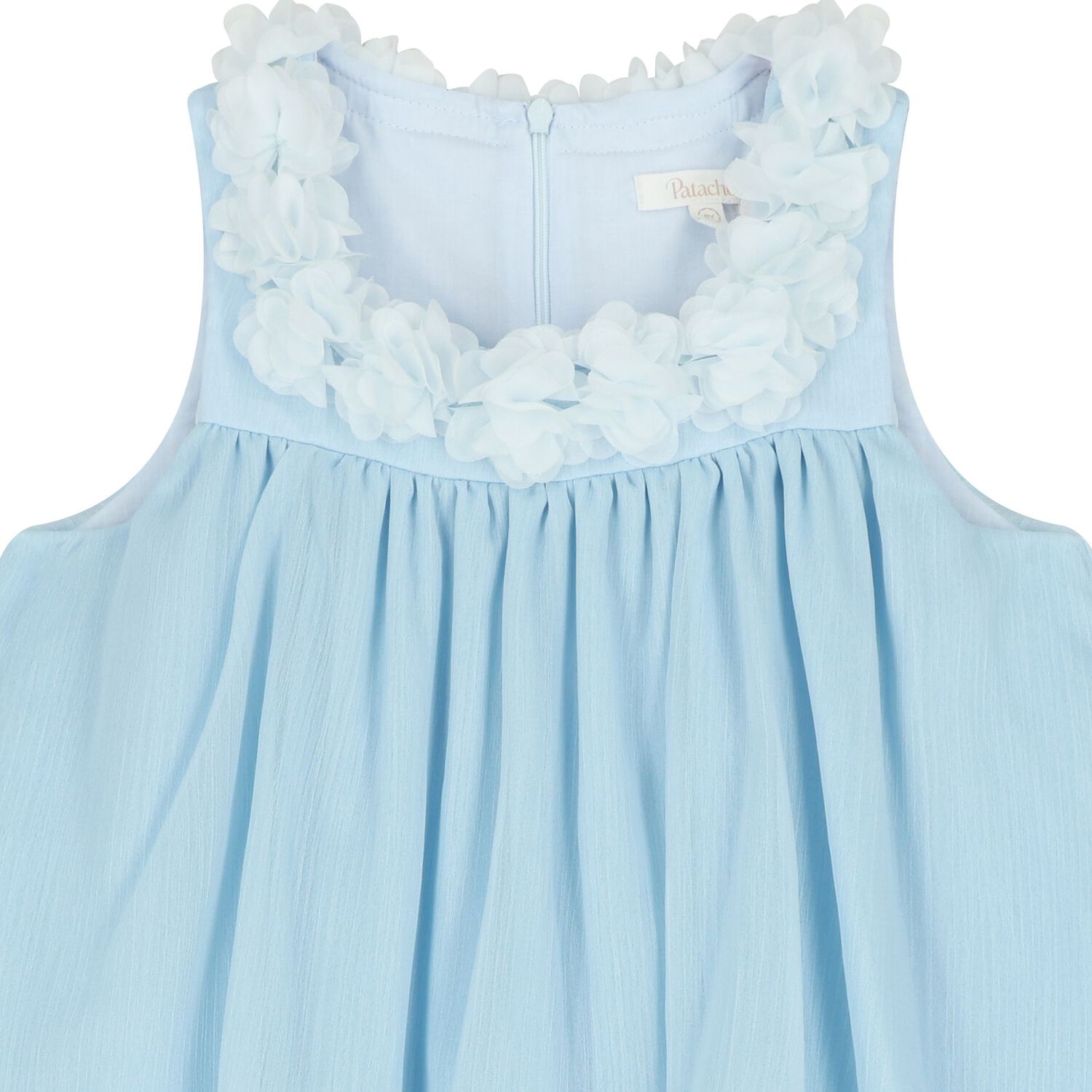 Girls Blue Flower Tiered Dress, 2, hi-res