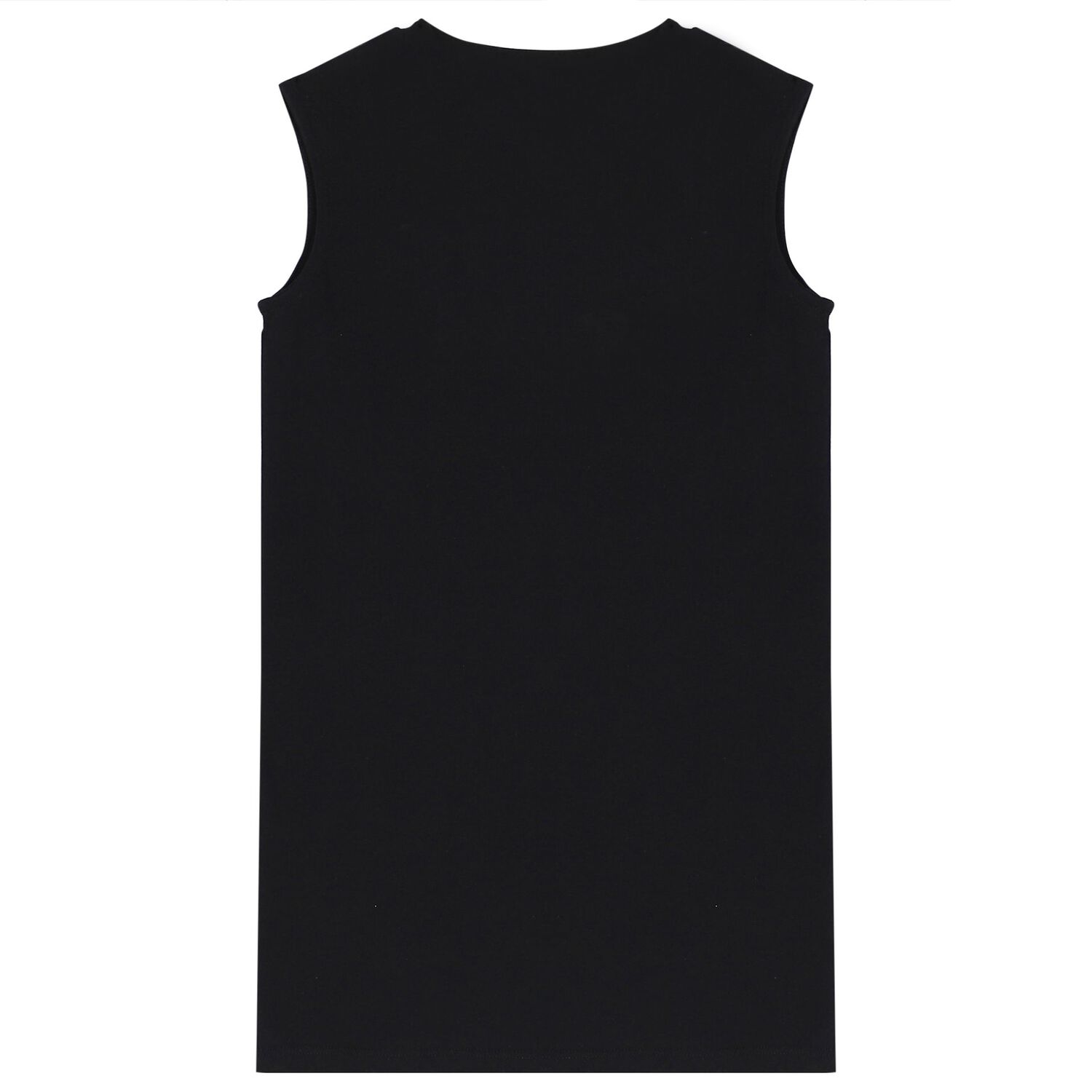 Girls Black & Gold Logo Dress, 2, hi-res