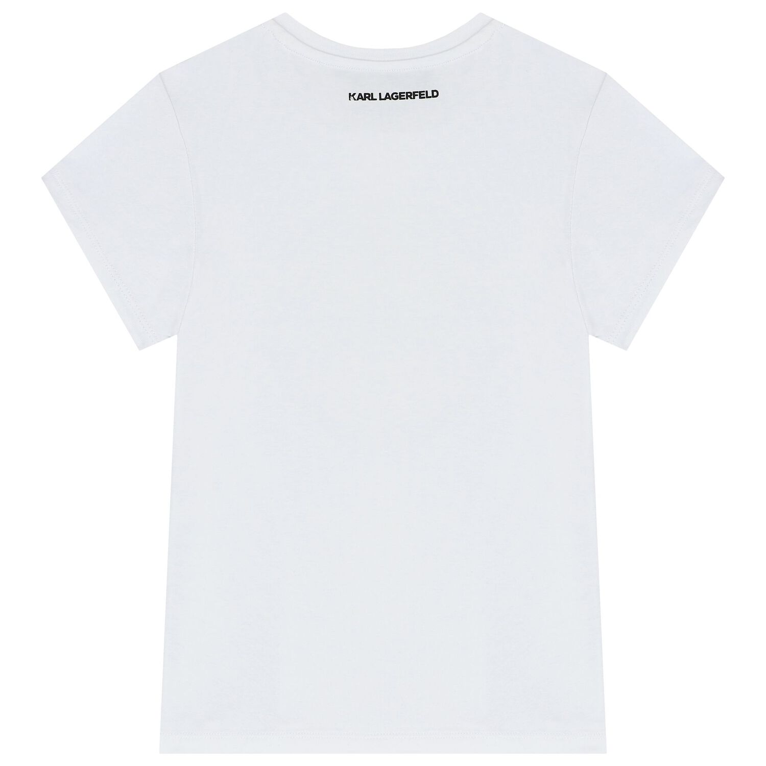 Girls White & Black Rhinestone Logo T-Shirt, 2, hi-res