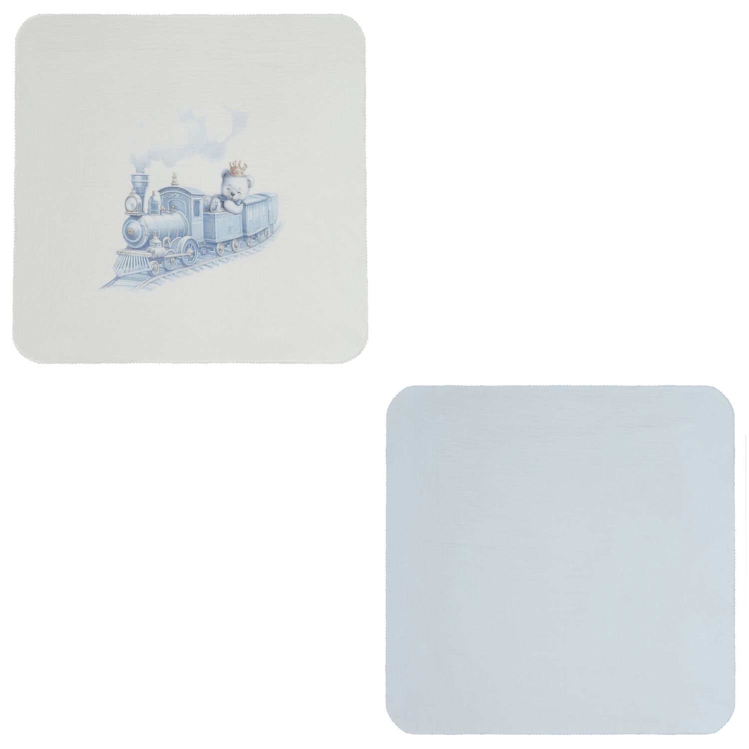 Baby Boys Blue Teddy Bear Muslin Swaddles ( 2-Pack ), 1, hi-res