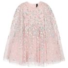 Girls Pink Floral & Tulle Cape Dress, 2, hi-res