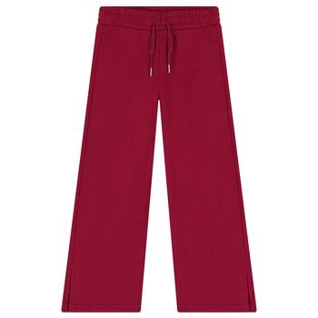 Girls Red Wide Leg Trousers