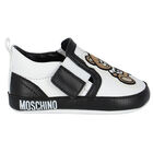 White & Black Teddy Bear Pre Walker Shoes, 1, hi-res
