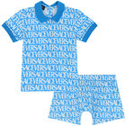 Baby Boys Blue Logo Shorts Set, 1, hi-res