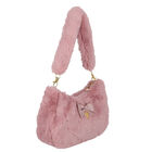 Girls Pink Faux Fur Bag, 1, hi-res