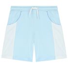 Boys Blue & White Logo Shorts Set, 1, hi-res