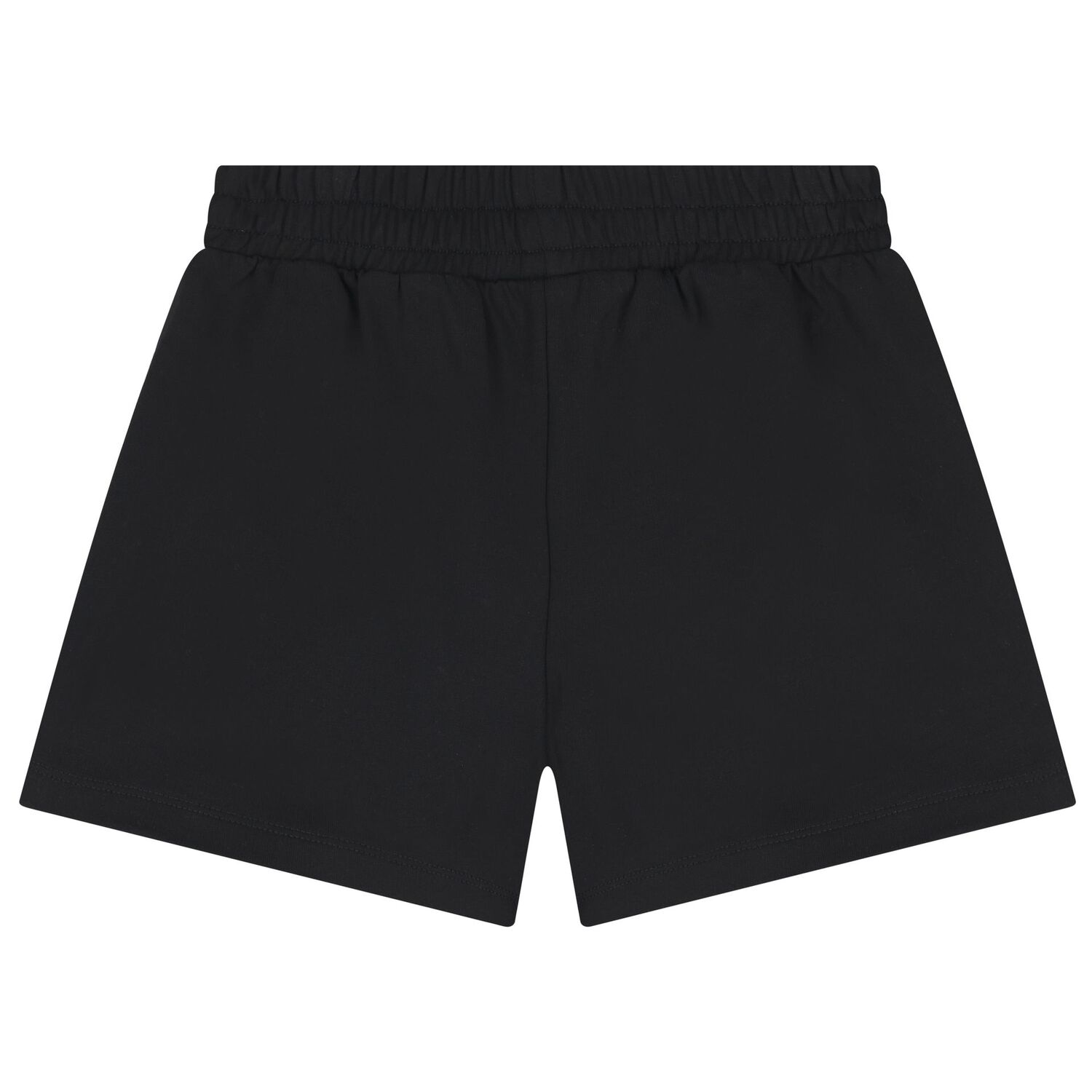 Girls Black Teddy Bear Logo Shorts, 4, hi-res