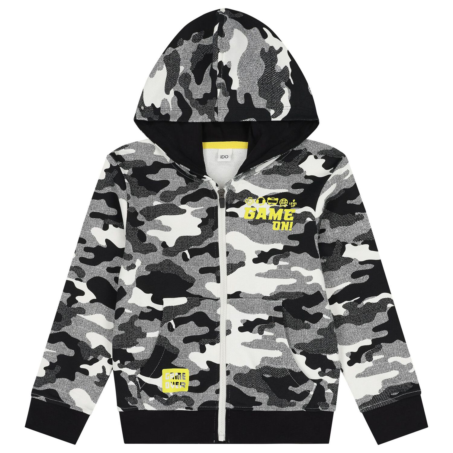 Boys White & Black Camouflage Tracksuit, 1, hi-res image number null