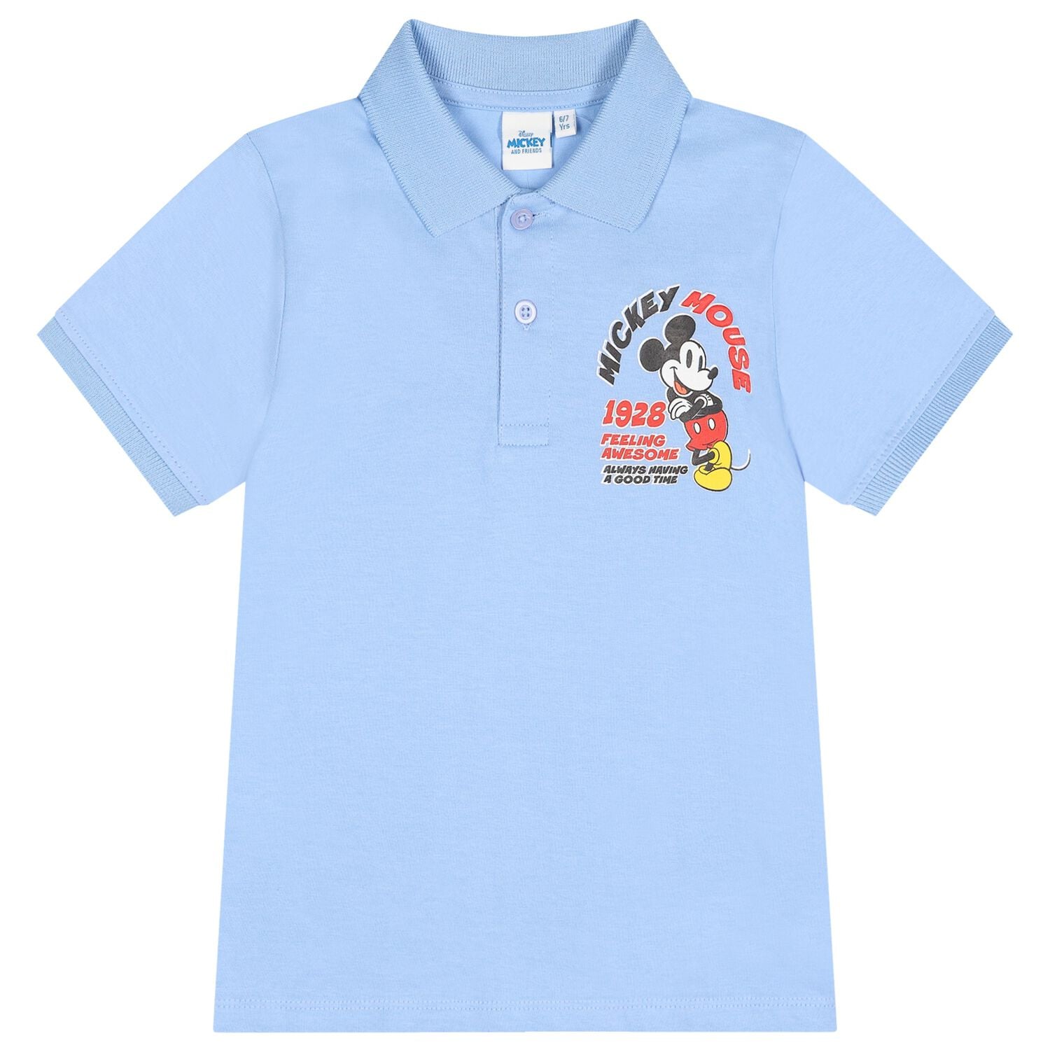 Boys Blue Mickey Mouse Disney Polo Shirt, 1, hi-res
