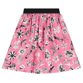Girls Pink Logo Skirt