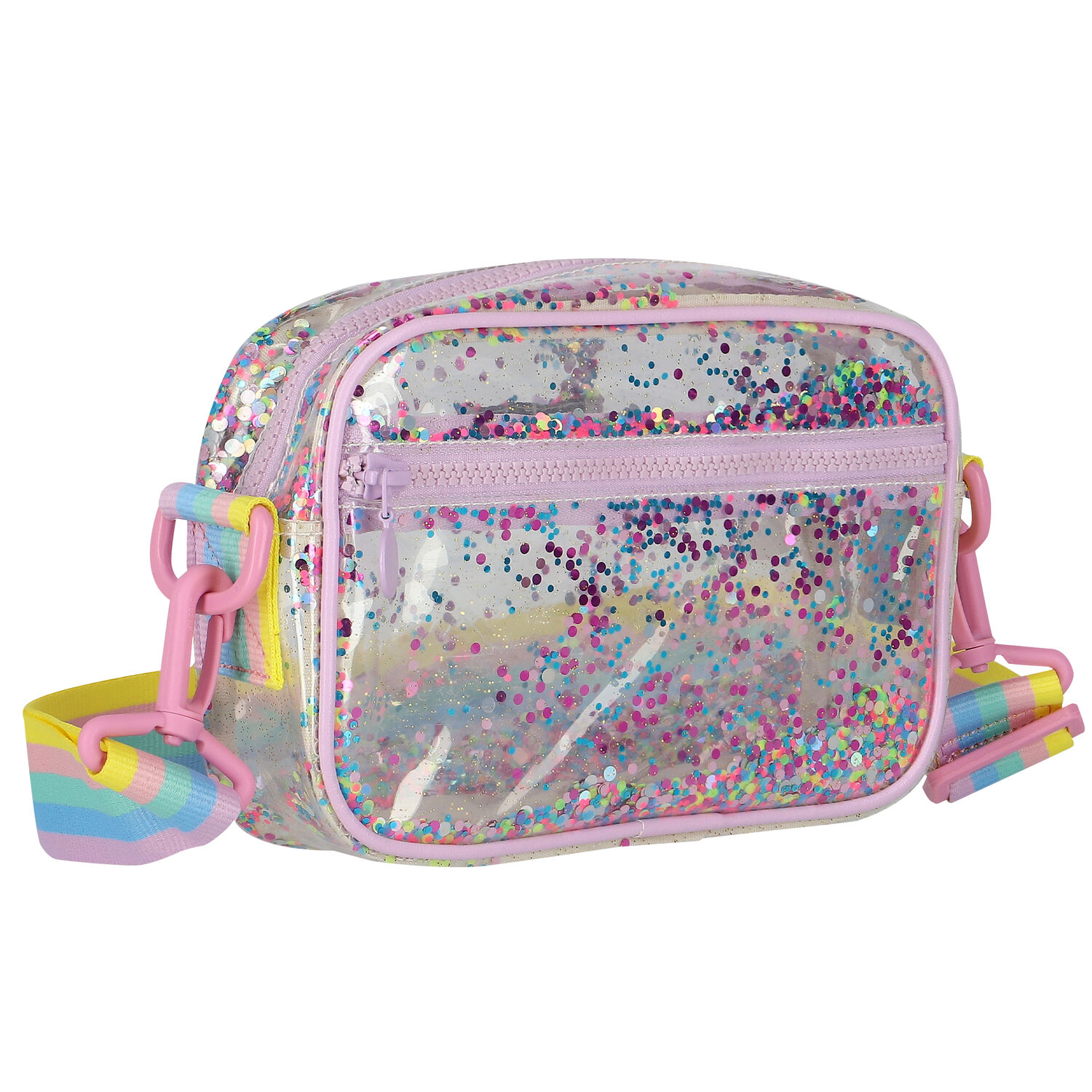 Girls Transparent Glitter Bag, 1, hi-res image number null