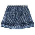 Girls Navy Blue Chiffon Skirt Set, 2, hi-res