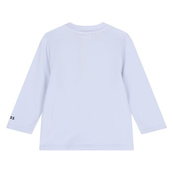 Baby Boys Blue Logo Long Sleeve Top
