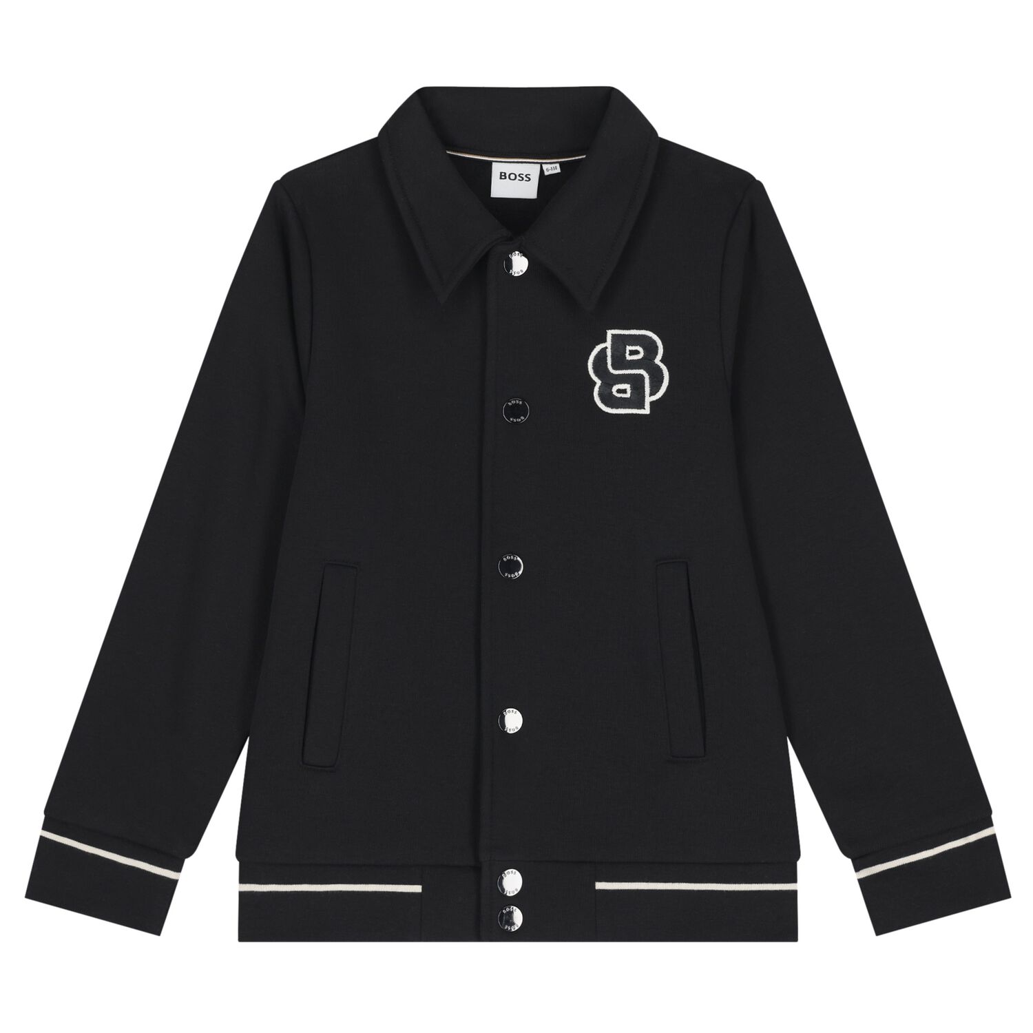Boys Black Logo Jacket, 1, hi-res