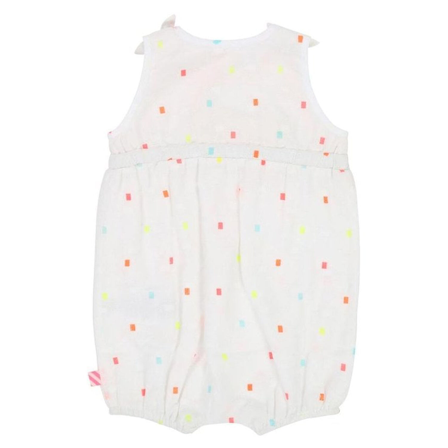 Baby Girls White Cotton Romper, 1, hi-res