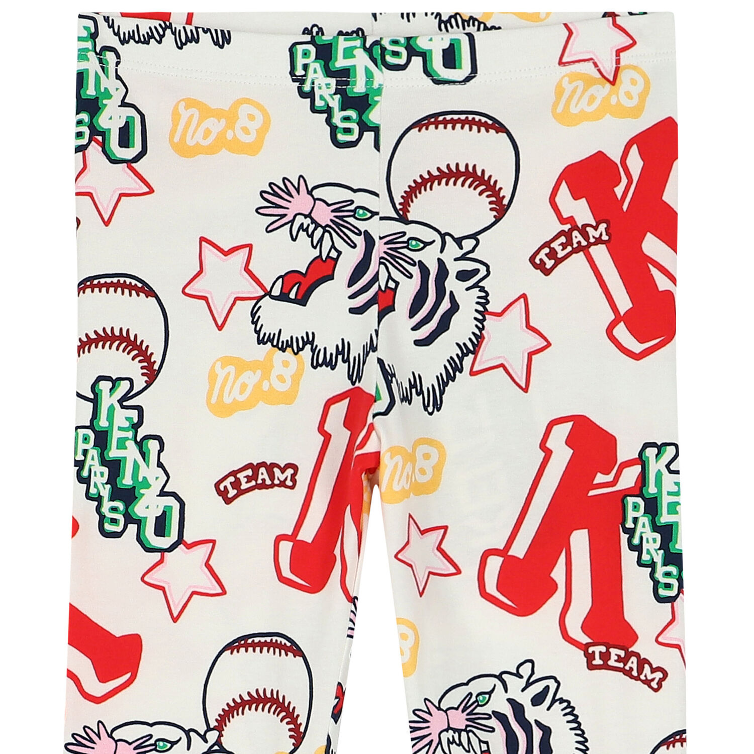 Girls White Varsity Logo Leggings, 1, hi-res image number null