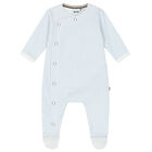 Boys White & Blue Monogram Babygrow & Hat Gift Set, 1, hi-res