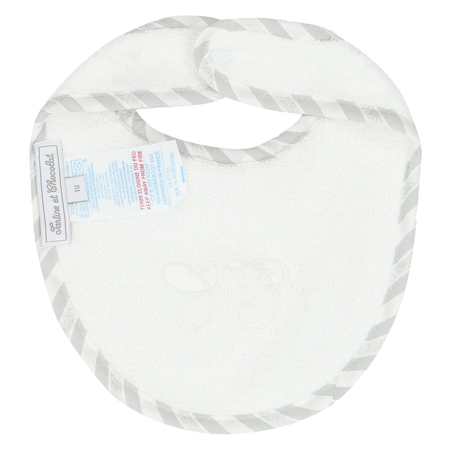 White & Grey Logo Bib, 3, hi-res