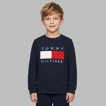 Boys Navy Blue Logo Sweatshirt