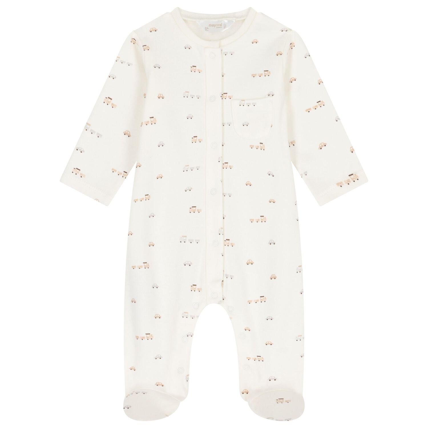 Beige & White Train Babygrows ( 2-Pack ), 1, hi-res image number null