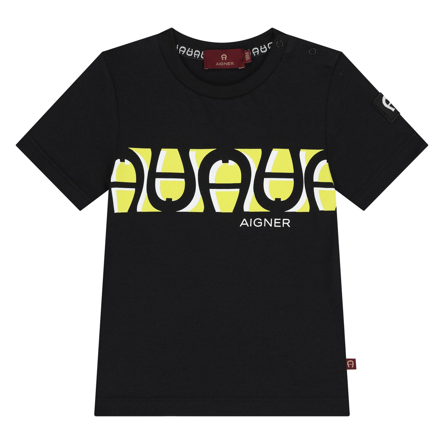 Younger Boys Black Logo T-Shirt, 2, hi-res image number null