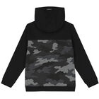 Boys Black Camo Zip Up Top, 1, hi-res