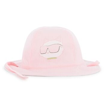 Baby Girls Pink & White Logo Reversible Logo Hat