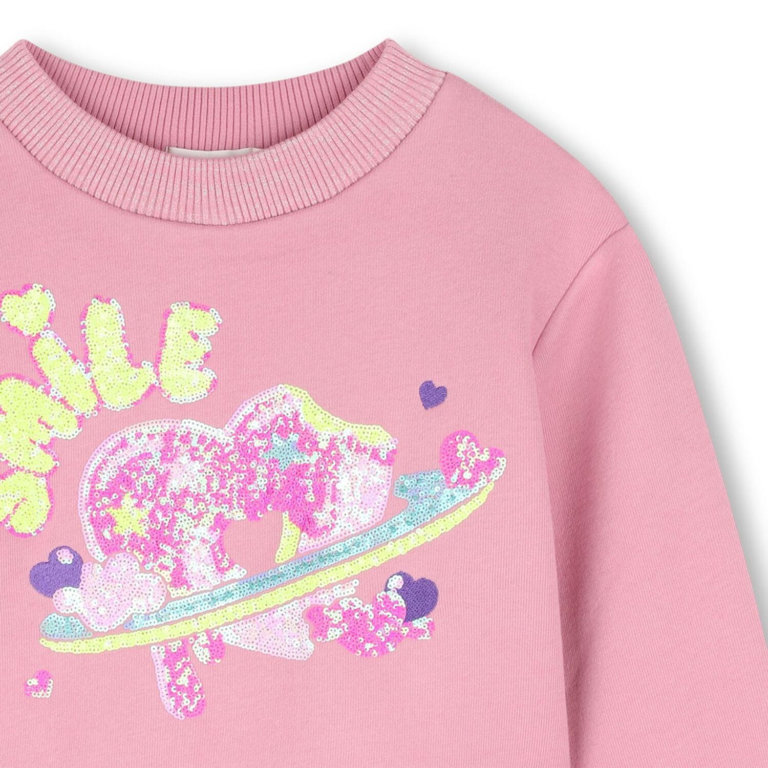 Girls Pink Sequin Sweatshirt, 1, hi-res