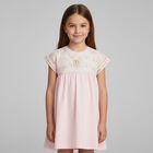 Girls Pink Embroidered Dress, 2, hi-res