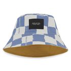 Boys Blue Check & Beige Reversible Hat, 1, hi-res