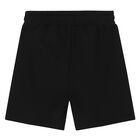 Boys Black Logo Shorts, 1, hi-res