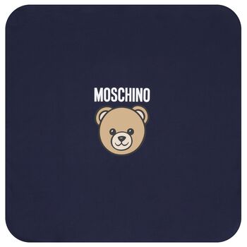 Navy Blue Teddy Bear Logo Baby Blanket