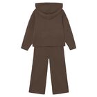 Girls Brown Knitted Trouser Set, 3, hi-res