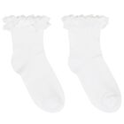 Baby Girls White Lace Socks, 4, hi-res