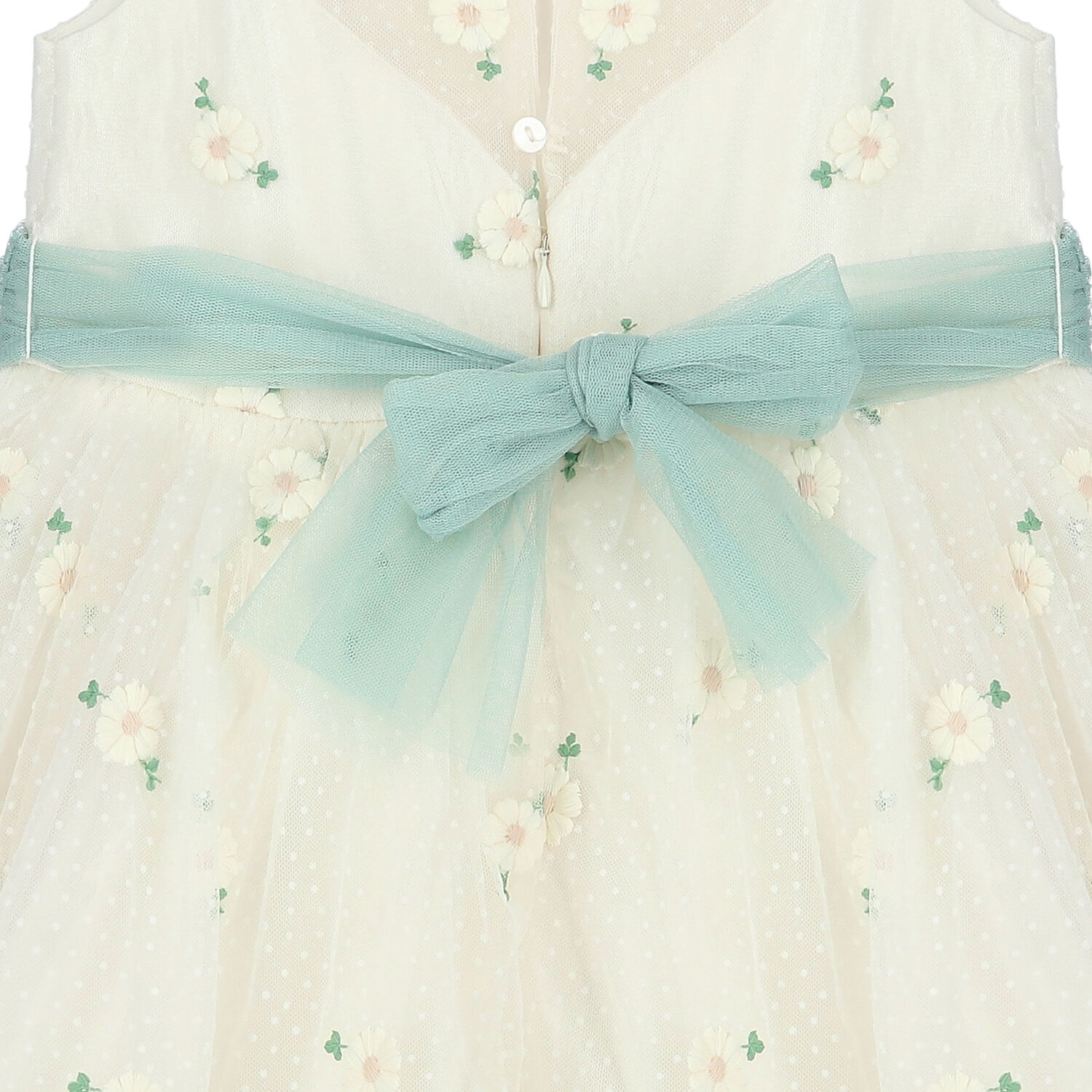 Girls Ivory Floral Tulle Dress, 1, hi-res