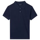 Boys Navy Blue Polo Shirt, 2, hi-res