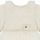 Younger Girls Ivory Knitted & Tulle Dress , 1, hi-res