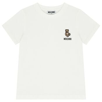 White Teddy Bear Logo T-Shirt