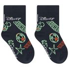 Ivory, Navy Blue & Green Disney Logo Socks ( 3-Pack ), 1, hi-res
