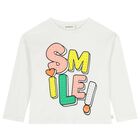 Girls White Embellished Long Sleeve Top, 1, hi-res